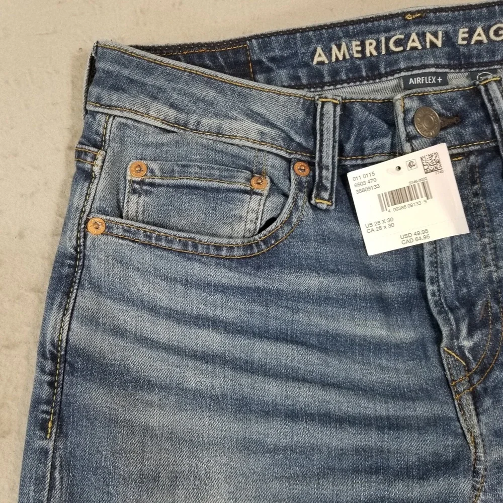 American Eagle jeans mens 28x30 Airflex+ blue flex stretch denim pants NEW